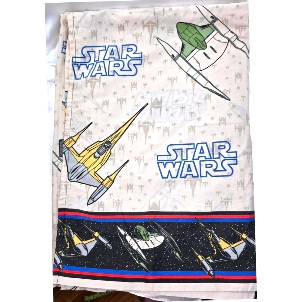 VTG 1990s Star Wars Episode 1 Twin Sheet Set 3pc Naboo Starfighter Made in USA